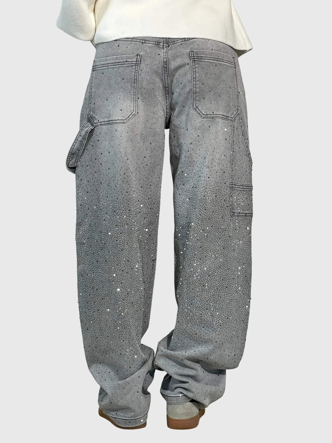 Kimberly — Embellished Wide-Leg Jeans