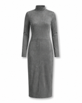 Lucinda — High-Neck Long-Sleeve Knit Midi Dress
