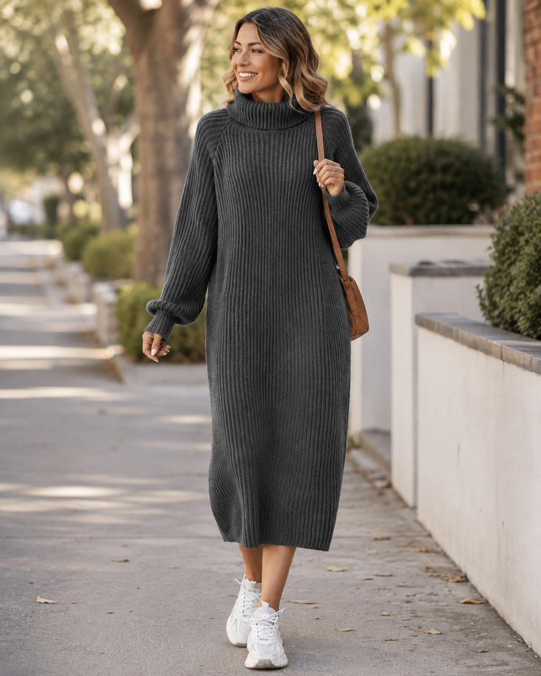 Sylvie — Roll-Neck Knit Sweater Dress