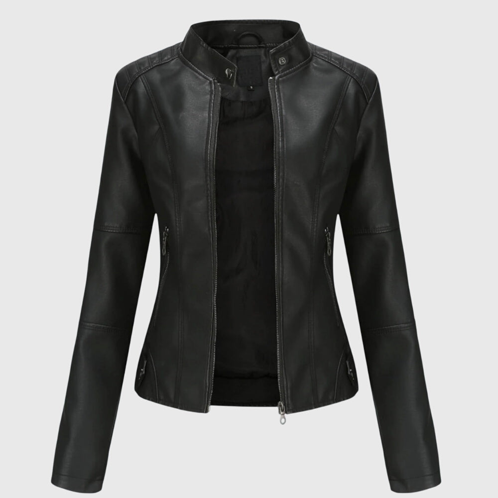 Marcella — Faux Leather Biker Jacket