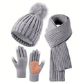 Marta Rose — Women's Knit Hat, Scarf and Gloves Set