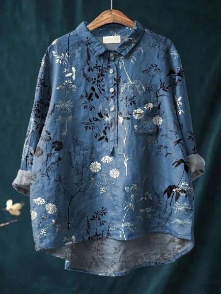 Marigold Rose — Button-Up Floral Blouse