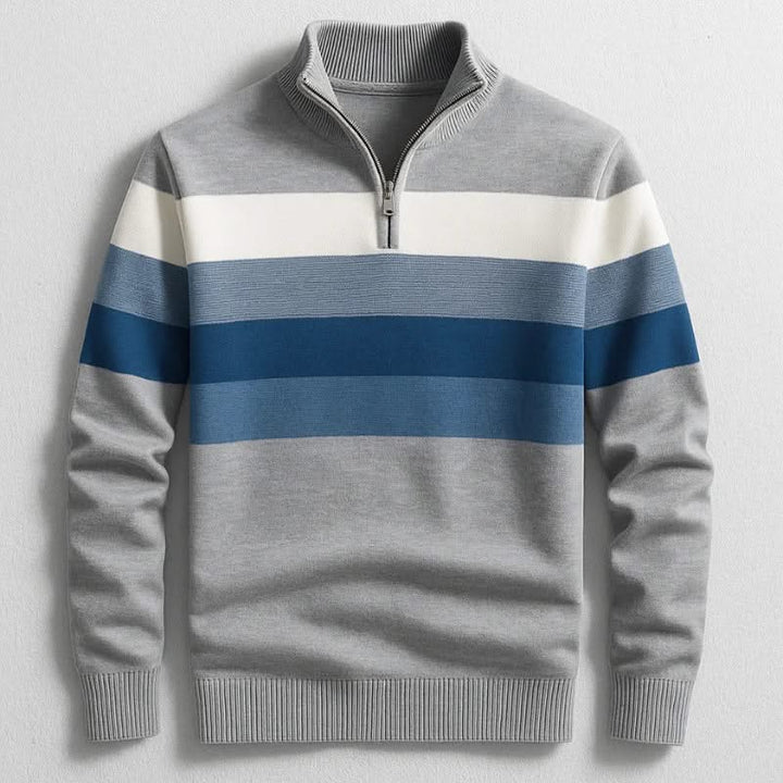 Wes — Striped Quarter-Zip Pullover