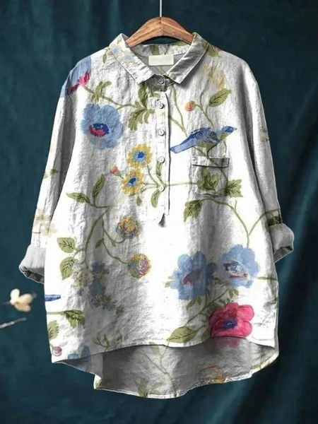 Marigold Rose — Button-Up Floral Blouse