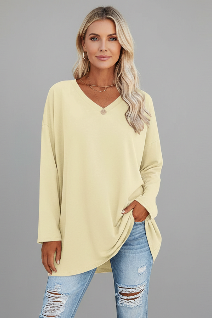 Hattie — V-Neck Long-Sleeve Top