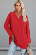 Hattie — V-Neck Long-Sleeve Top