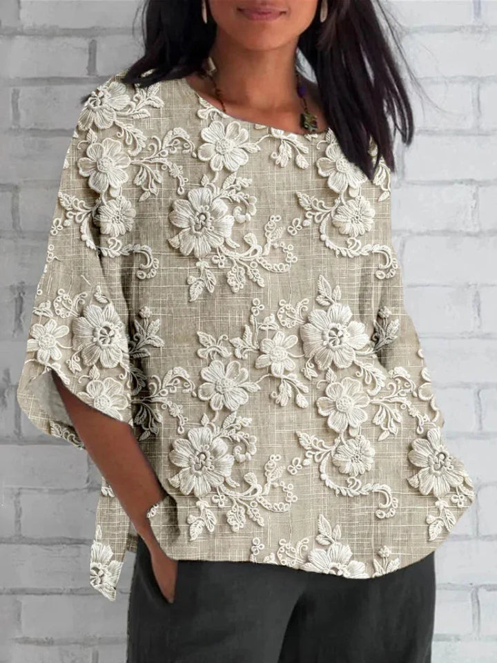 Liberty — Vintage Floral Embroidery Blouse
