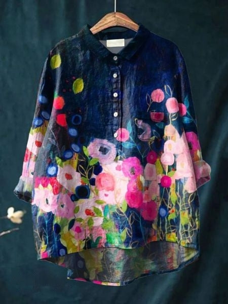 Marigold Rose — Button-Up Floral Blouse
