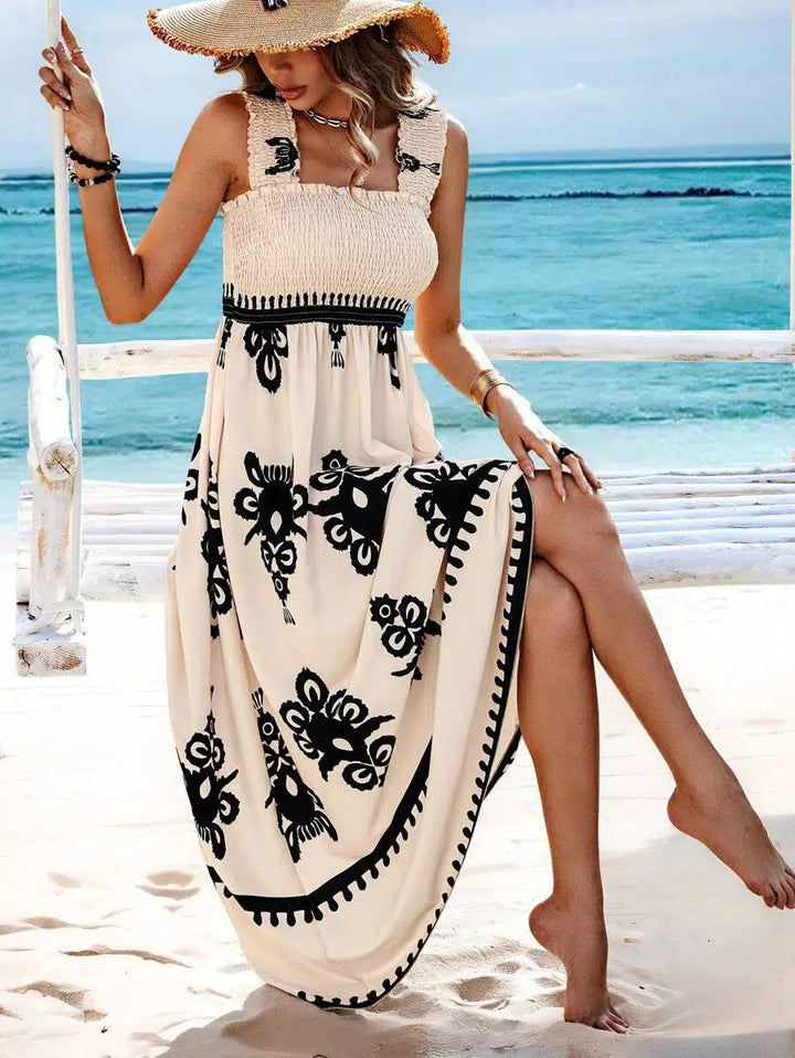 Nadja — Apricot Strap Maxi Dress
