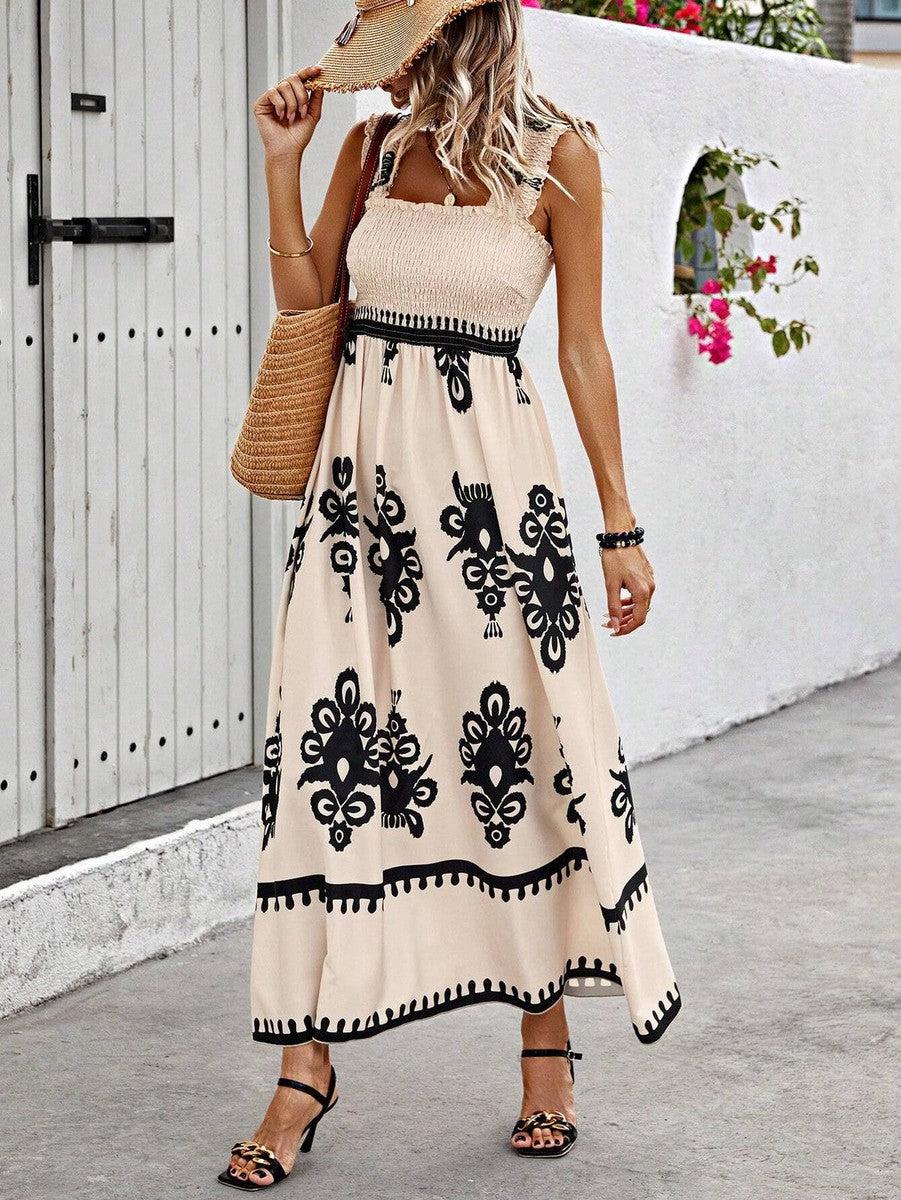 Nadja — Apricot Strap Maxi Dress