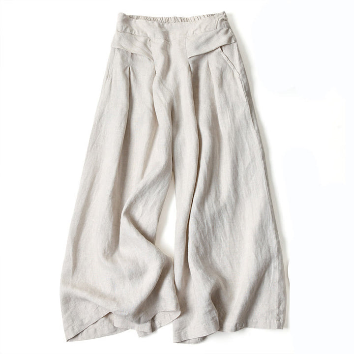 Petra — High-Rise Pleated Wide-Leg Trousers