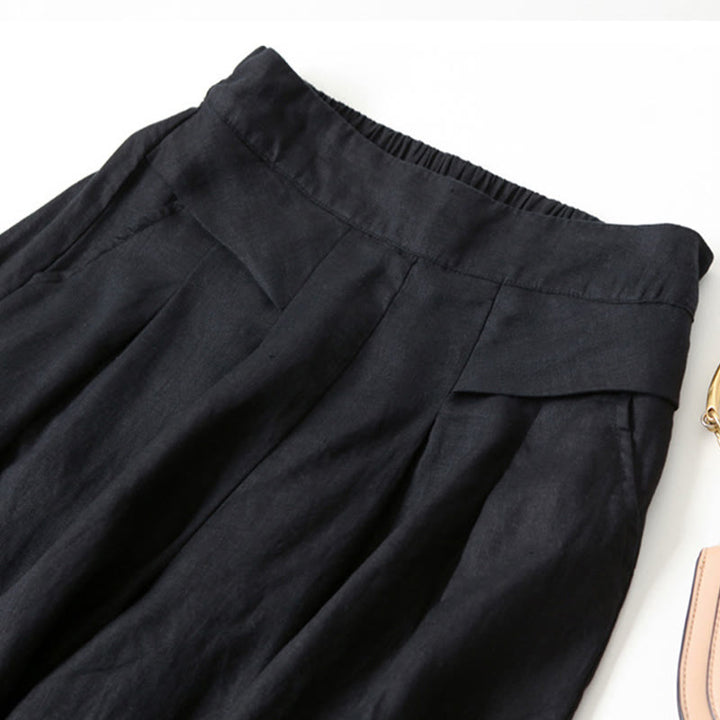 Petra — High-Rise Pleated Wide-Leg Trousers