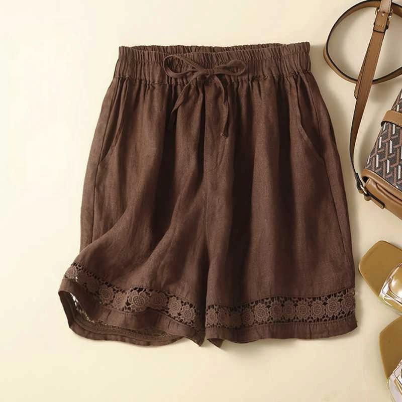 Pearl — Elasticated Linen Shorts