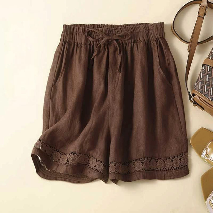 Pearl — Elasticated Linen Shorts