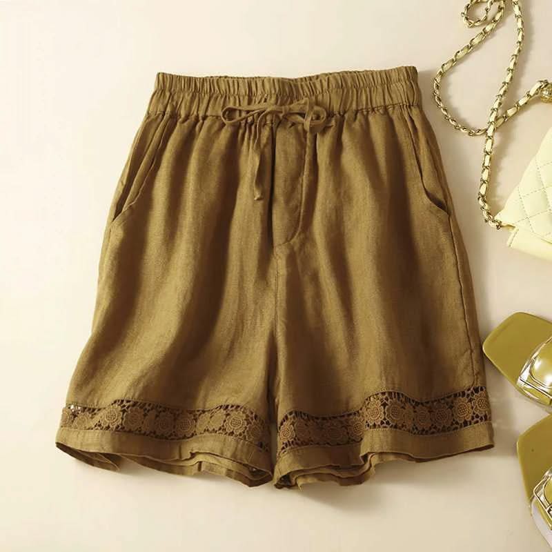 Pearl — Elasticated Linen Shorts
