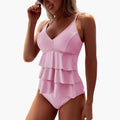 V-Neck Tiered Ruffle Swimsuit