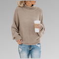 Delyth — Women's High-Neck Draped Knit Sweater