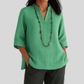 Vita — Three-Quarter Sleeve V-Notch Blouse