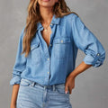 Delia — Soft Denim Drop-Shoulder Shirt