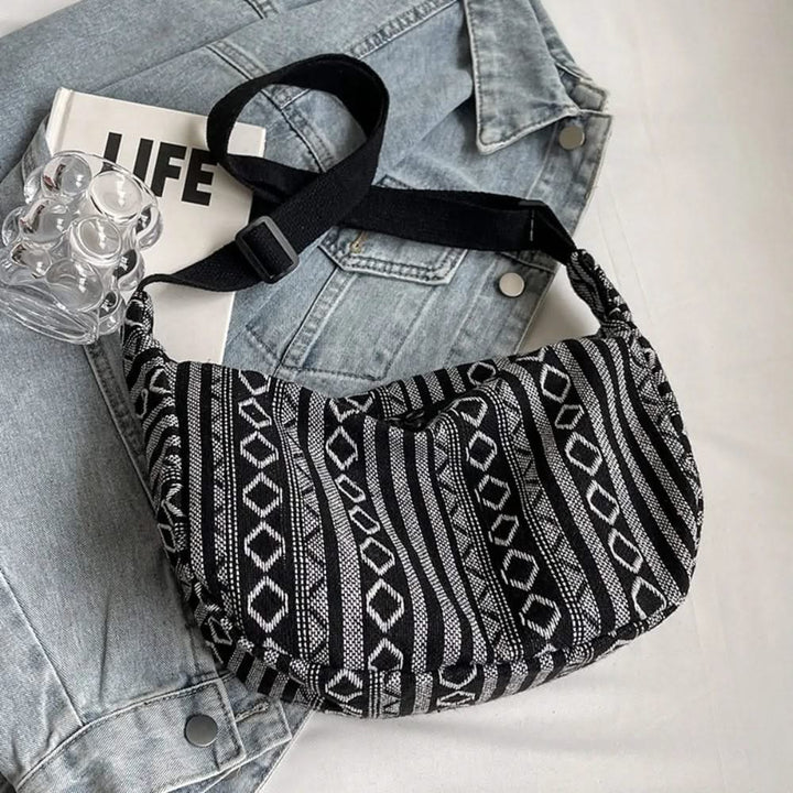 Patterned Woven Crossbody