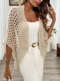Noor — Open-Knit Drape Cardigan