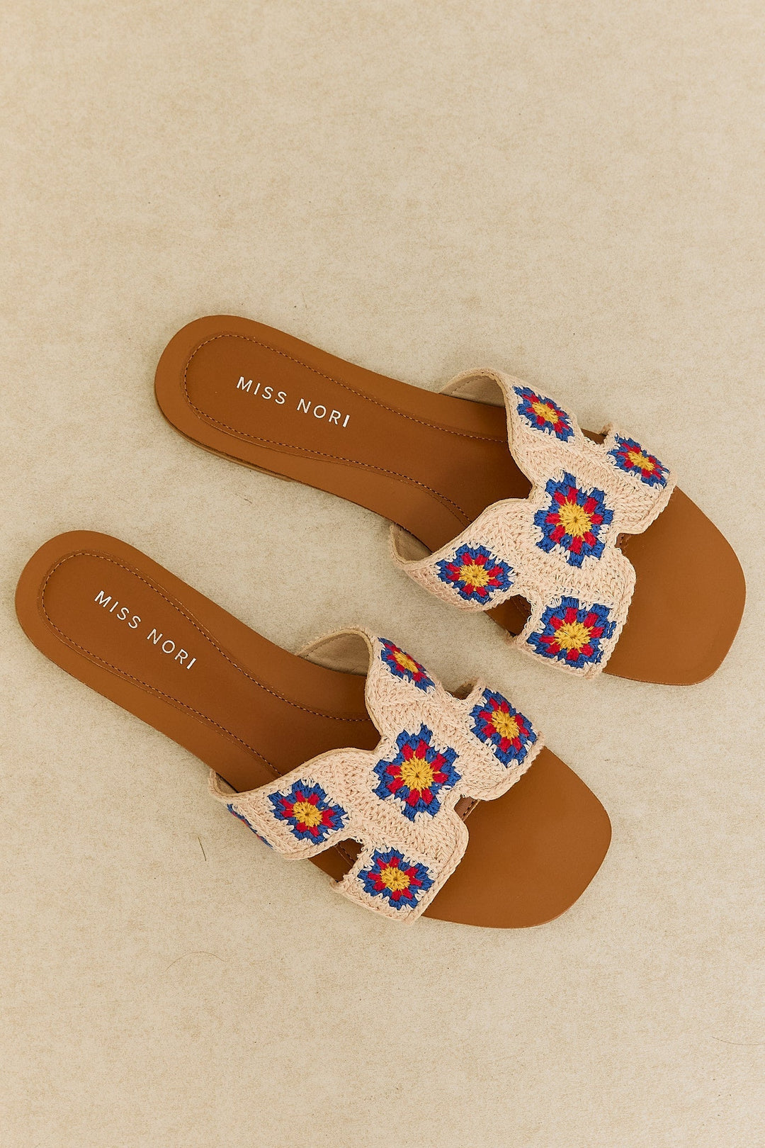Lulu — Crochet Floral Flat Sandals