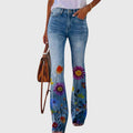 Wilhelmina Rose — Floral Button-Detail Trousers