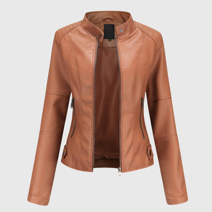 Marcella — Faux Leather Biker Jacket