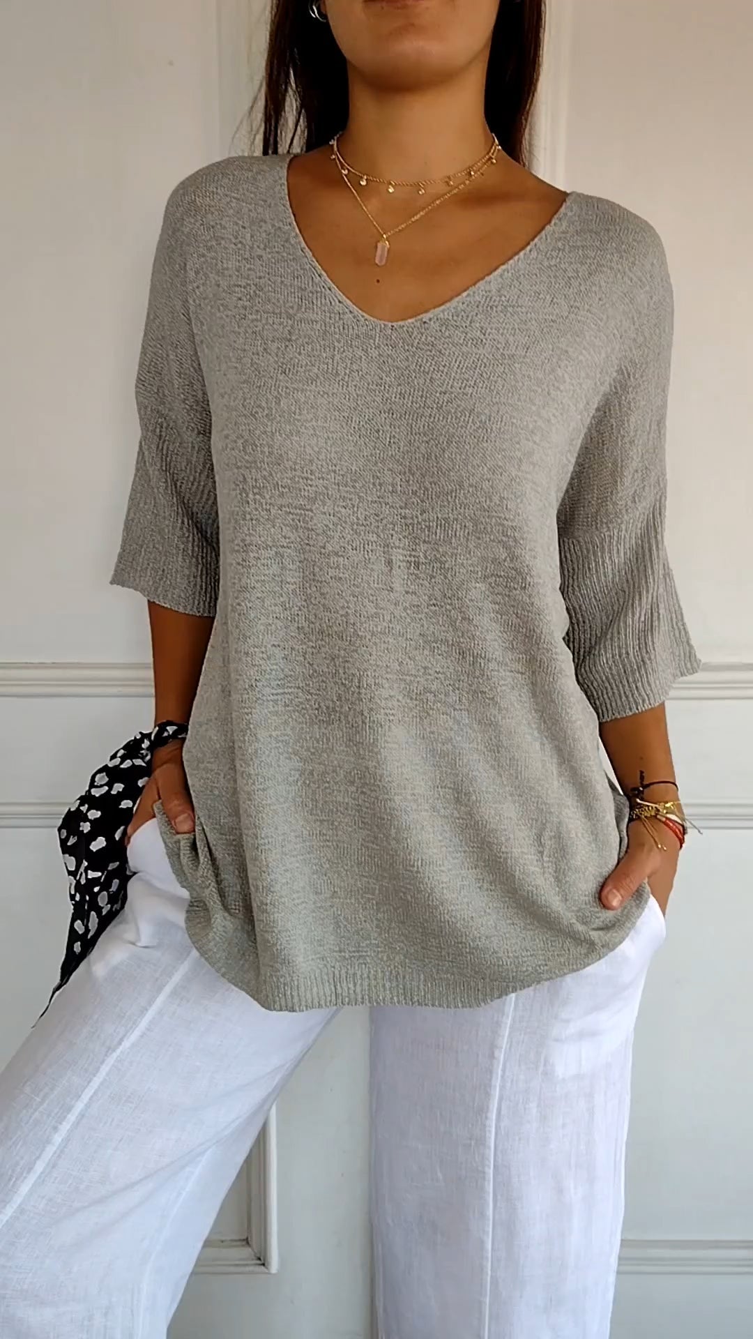 Hazel Knit — Soft V-Neck Pullover