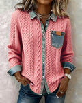 Imelda — Women's Cable-Knit Button Blouse