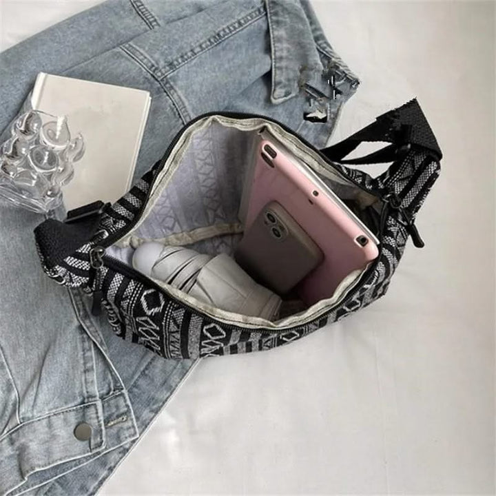 Patterned Woven Crossbody