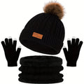 Nesta Rose — Women's Knit Hat, Gloves and Snood Set
