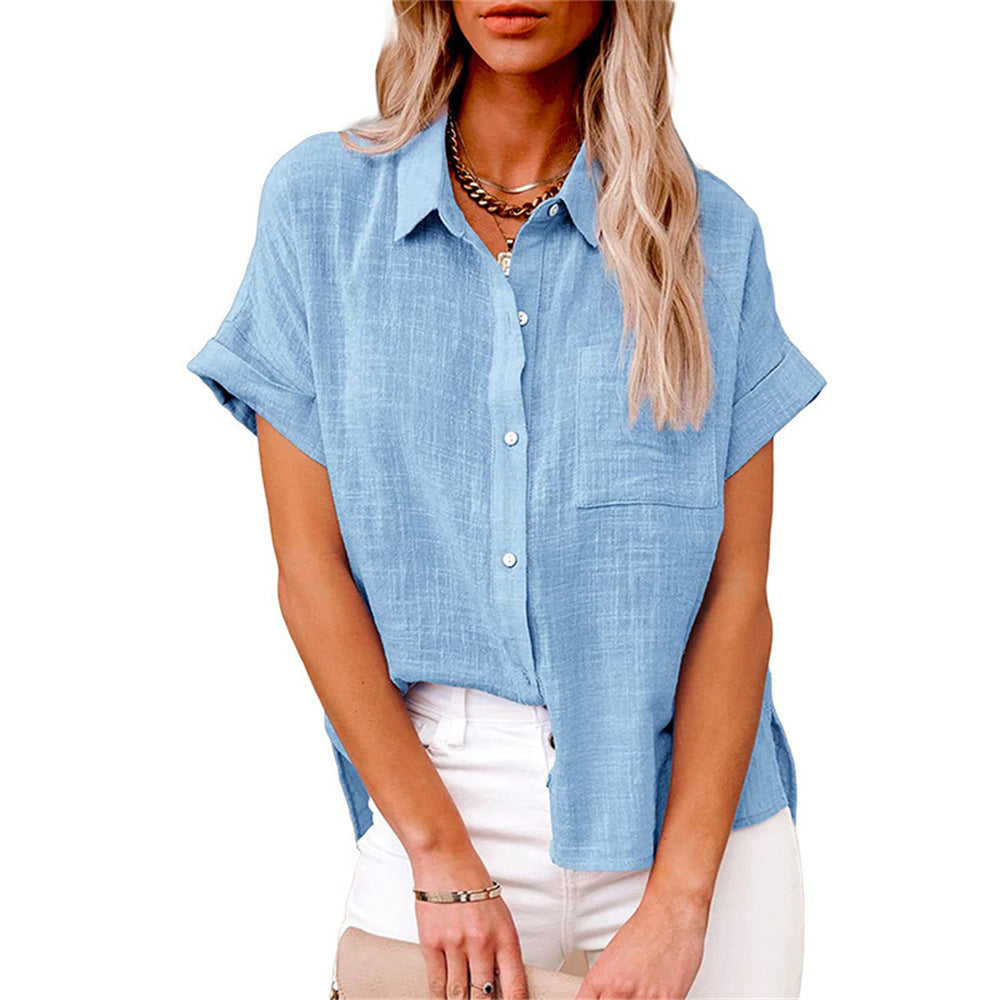 Mabel Rose — Short-Sleeve Button-Down Shirt