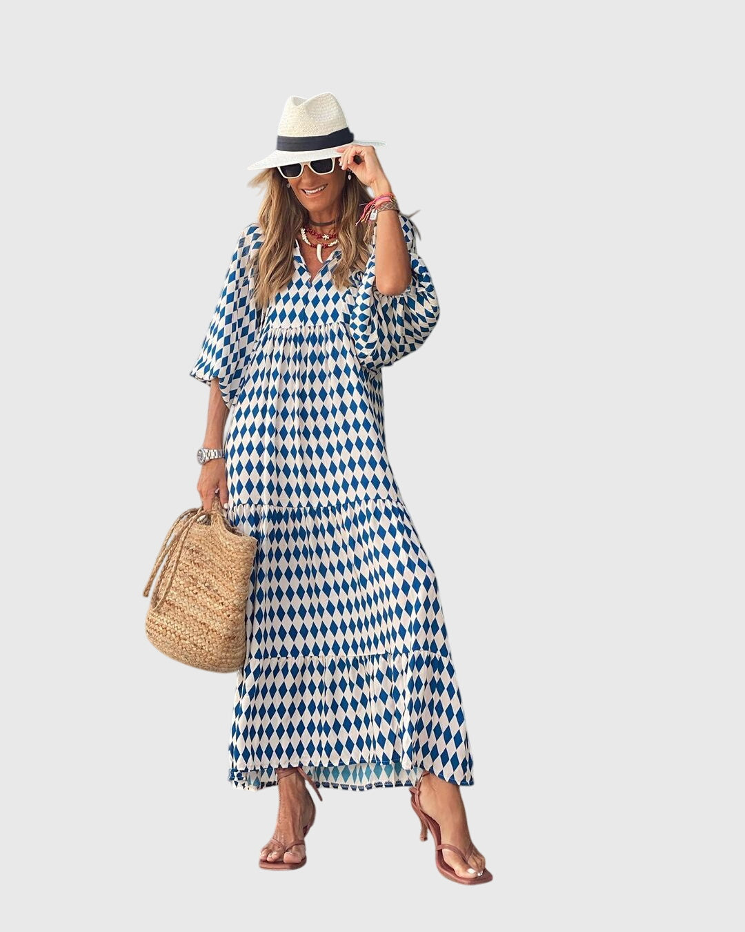 Selina — Boho-Print Maxi Dress