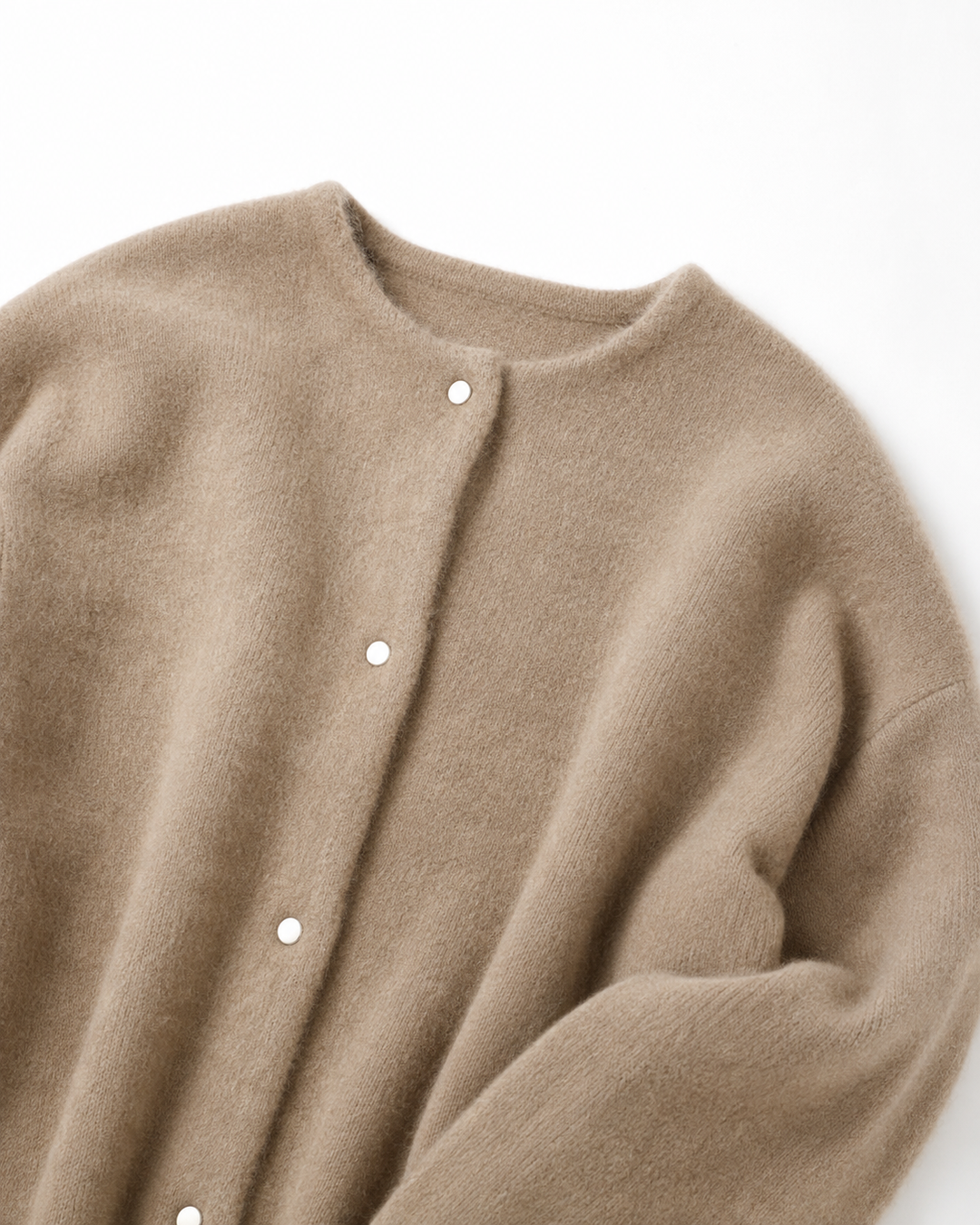Aurelia — Draped Open-Front Wool Cardigan