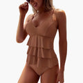V-Neck Tiered Ruffle Swimsuit