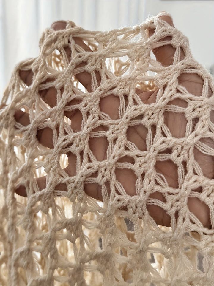 Noor — Open-Knit Drape Cardigan