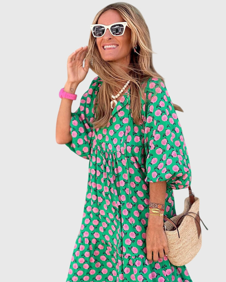 Selina — Boho-Print Maxi Dress