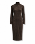 Lucinda — High-Neck Long-Sleeve Knit Midi Dress