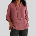 Vita — Three-Quarter Sleeve V-Notch Blouse