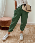 Parnel — Elastic-Waist Linen Wide-Leg Trousers