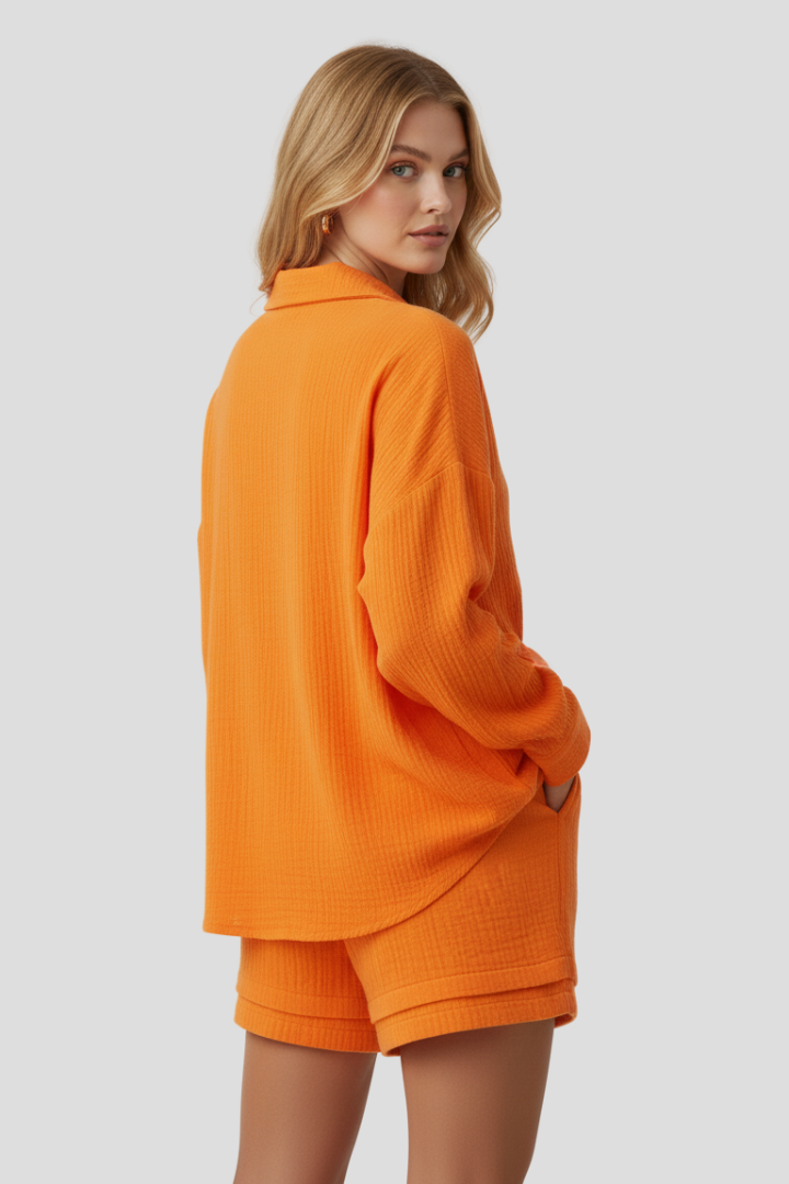 Clemence — Oversized Blouse &amp; Muslin Shorts Set