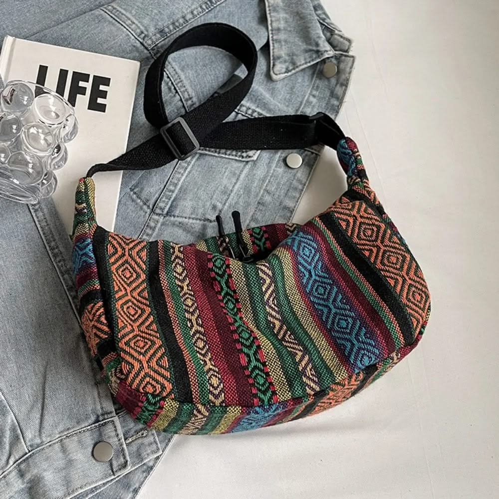 Patterned Woven Crossbody