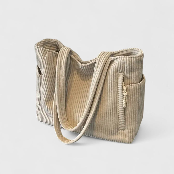 Corduroy Rope-Detail Tote