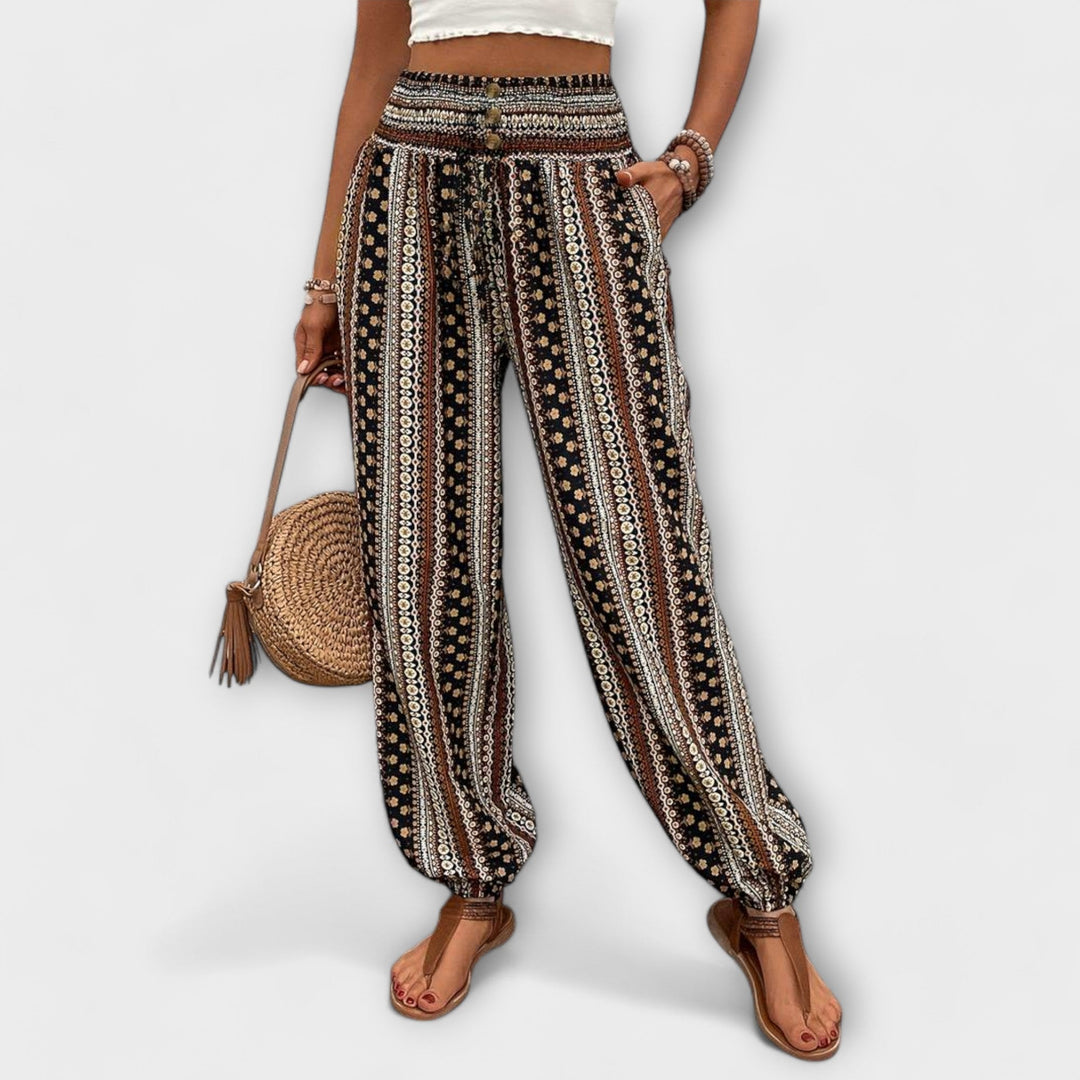 Saskia — Graphic Print Trousers