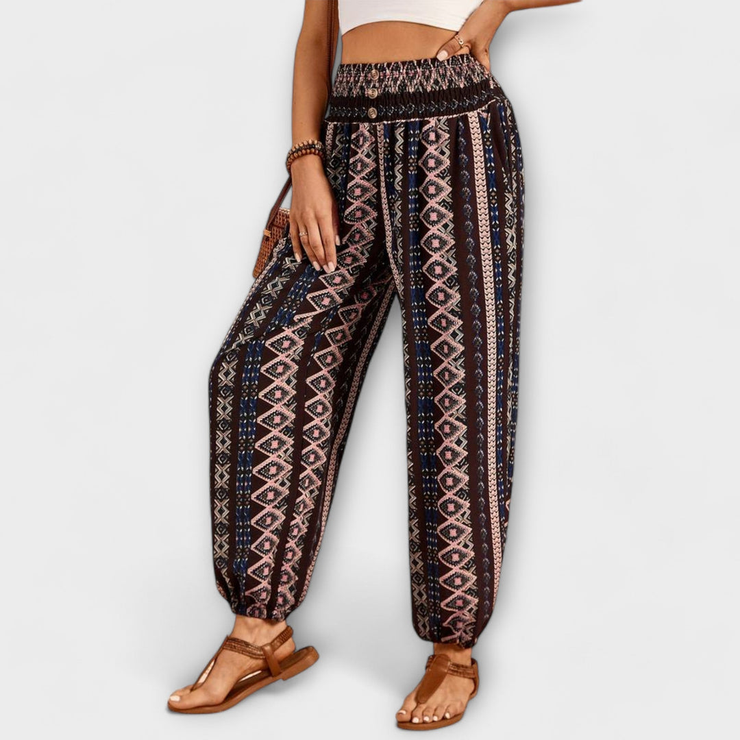 Saskia — Graphic Print Trousers