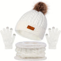 Nesta Rose — Women's Knit Hat, Gloves and Snood Set