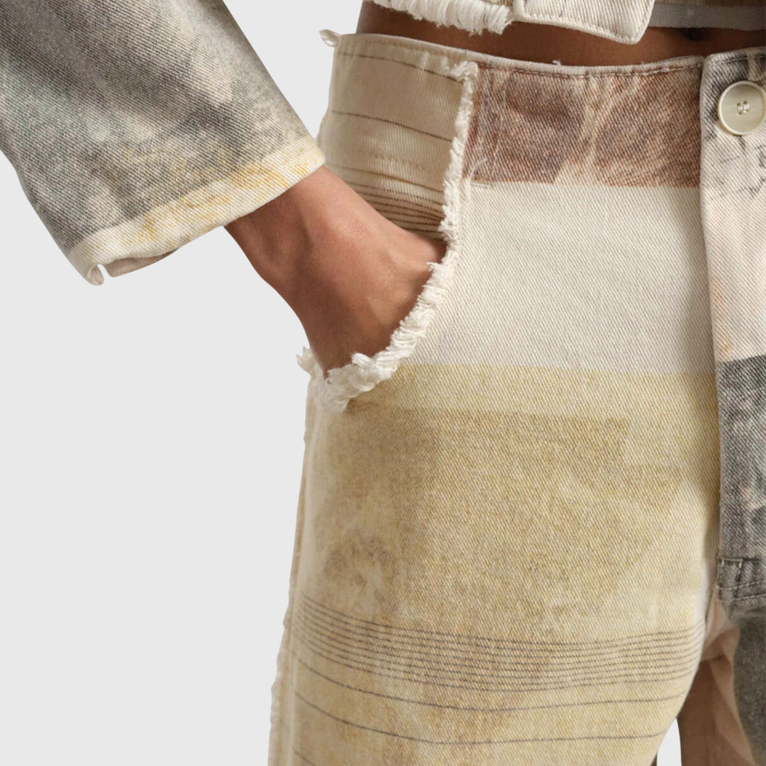 Alma — Wide-Leg Raw-Hem Jeans
