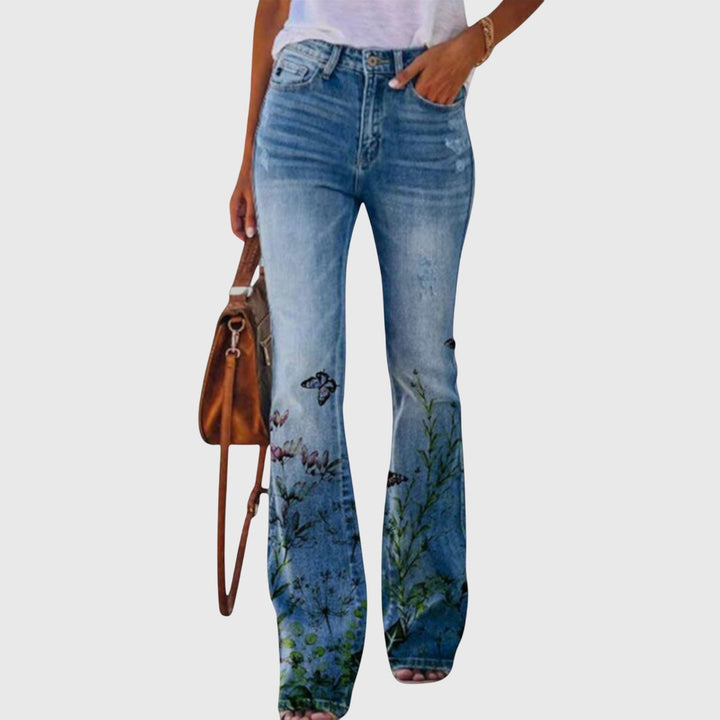 Wilhelmina Rose — Floral Button-Detail Trousers
