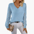 Berenice — Women's Crochet-Sleeve Relaxed Sweater